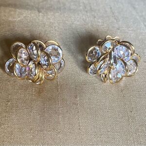 Vintage Freirich Clip On Crystal Earrings